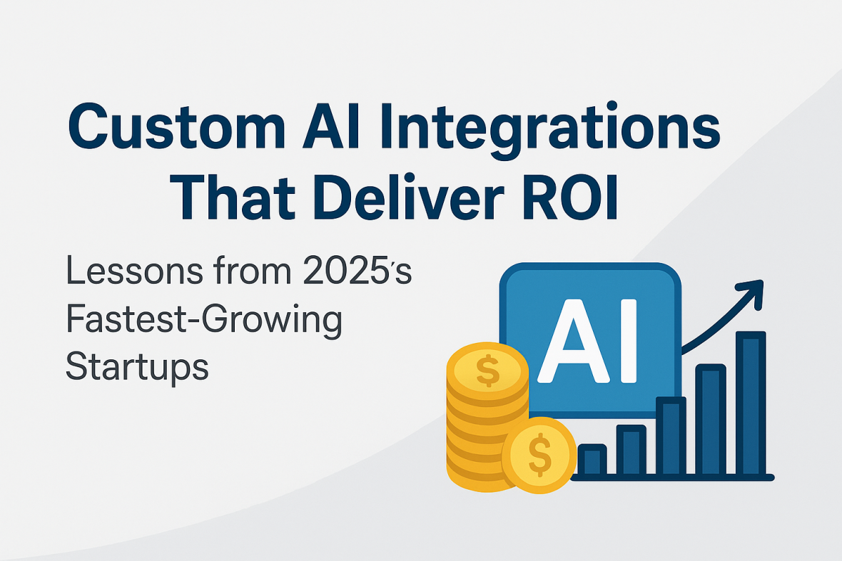 Generate image for this post Custom AI Integrations That Deliver ROI Lessons from 2025’s Fastest-Growing Startups